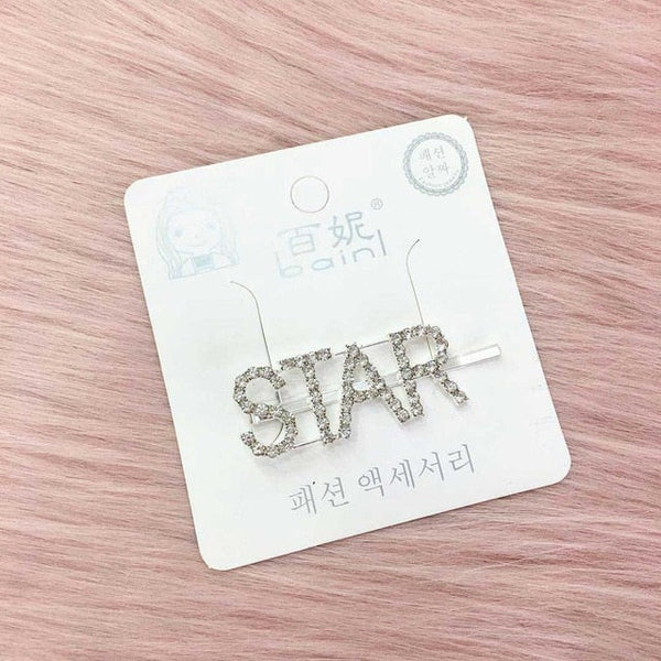 1PC Bling Letter Hairpins Headwear for Women Girls Hair Clips Pins Barrette Tools Hair Accessories