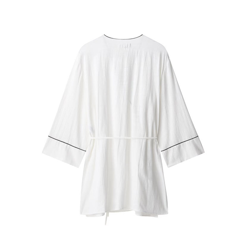 Style Women's Fashion Casual Rolled Edge Double-Breasted Jacket Wide Leg Pants