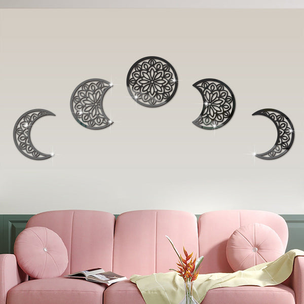 3D Stereoscopic Moon Phase Change Acrylic Mirror Surface Sticker Home Decoration Self-Adhesive Wall Sticker