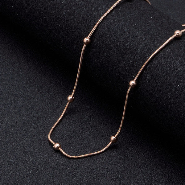 Fashion stainless steel round snake bag bead chain multi-color accessory chain necklace collarbone chain