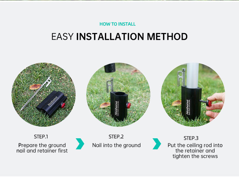 Outdoor Camping Awning Rod Fixer Tent Accessories Bracket Support Rod Fixed Pipe Holder Fishing Umbrella Adjusting Base