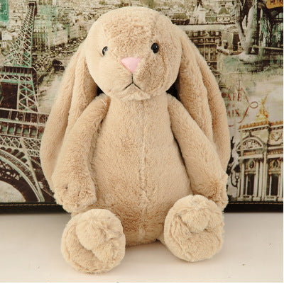 Embroidered Bunny Doll Plush Toy Long Eared Bunny Baby Sleeping with Big Eared Bunny Doll