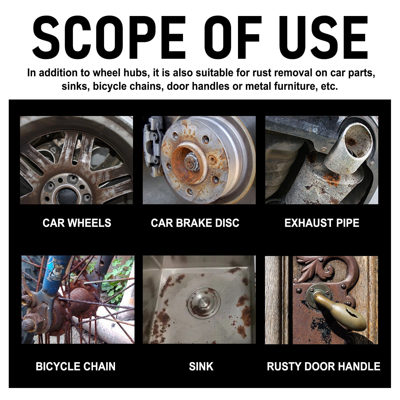 Wheel Rust Removal Spray, Automobile Tire Wheel Rust Cleaning Rust Removal Renovation Decontamination Brightener