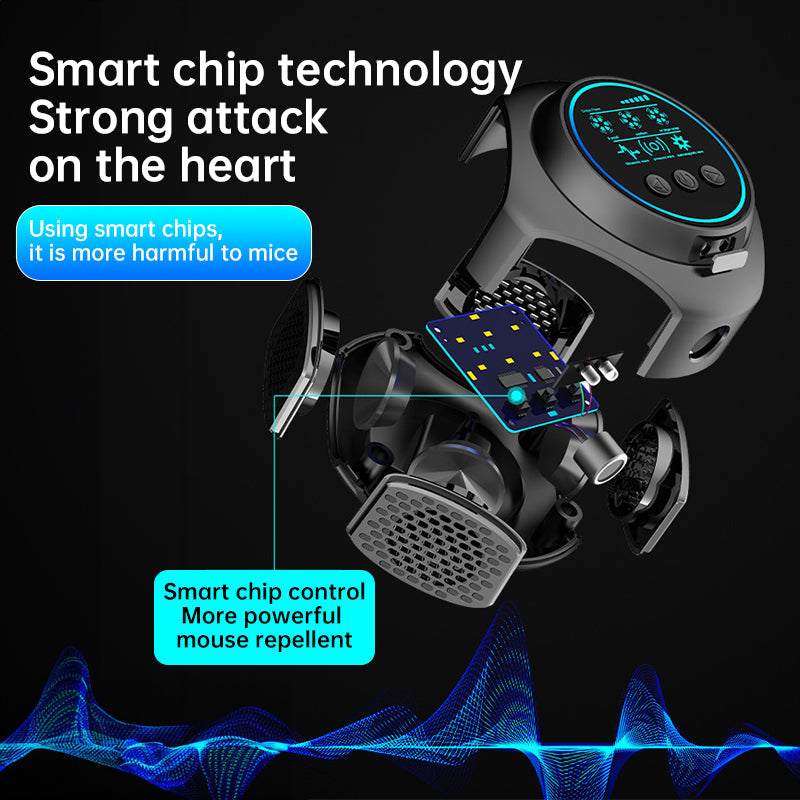 4-in-1 ultrasonic rodent repellent, 360° electronic rat repellent, repels indoor flies, cockroaches & mosquitoes.