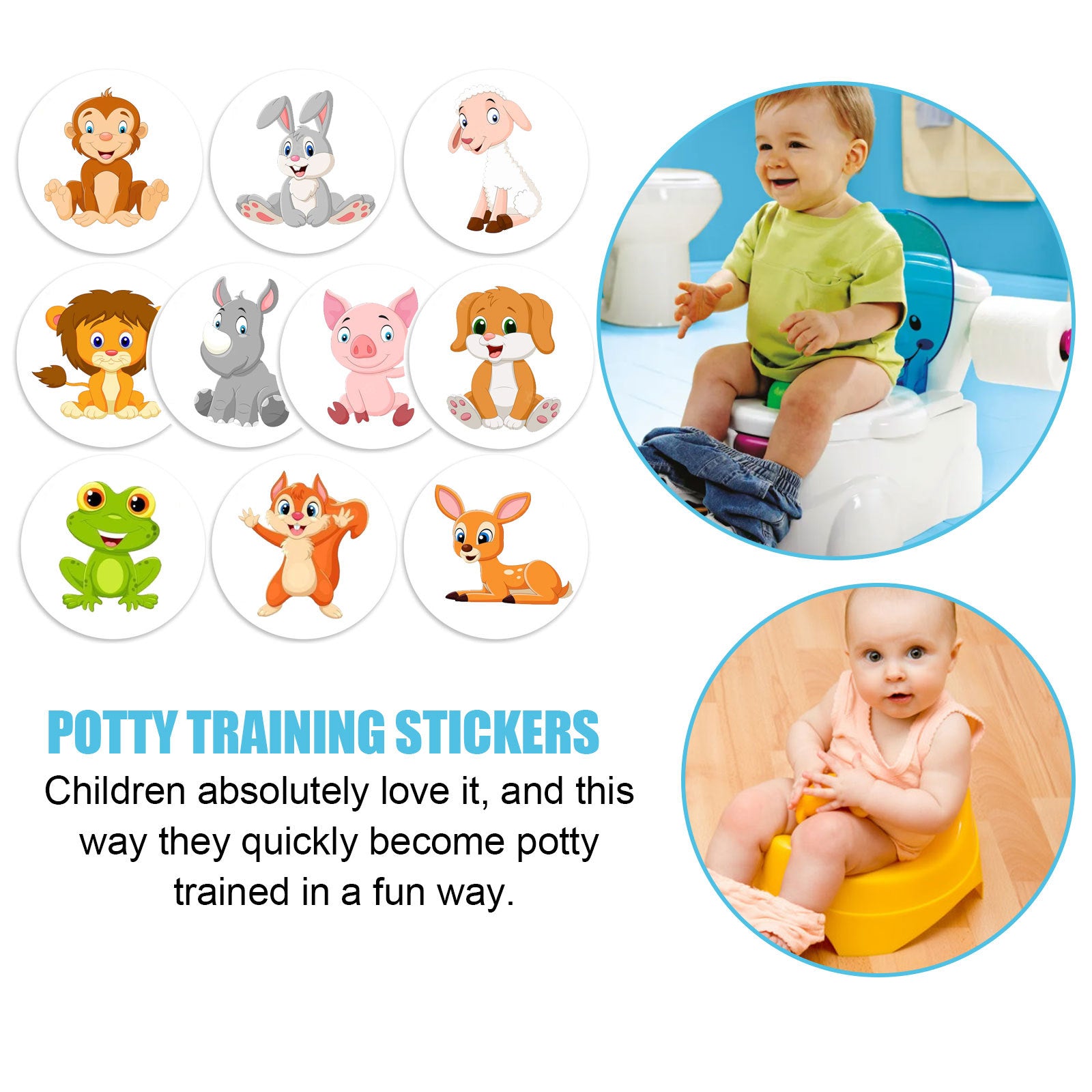 Potty Training Stickers Children's Potty Pee Training Cartoon Personality Paper Assisted Reward Stickers