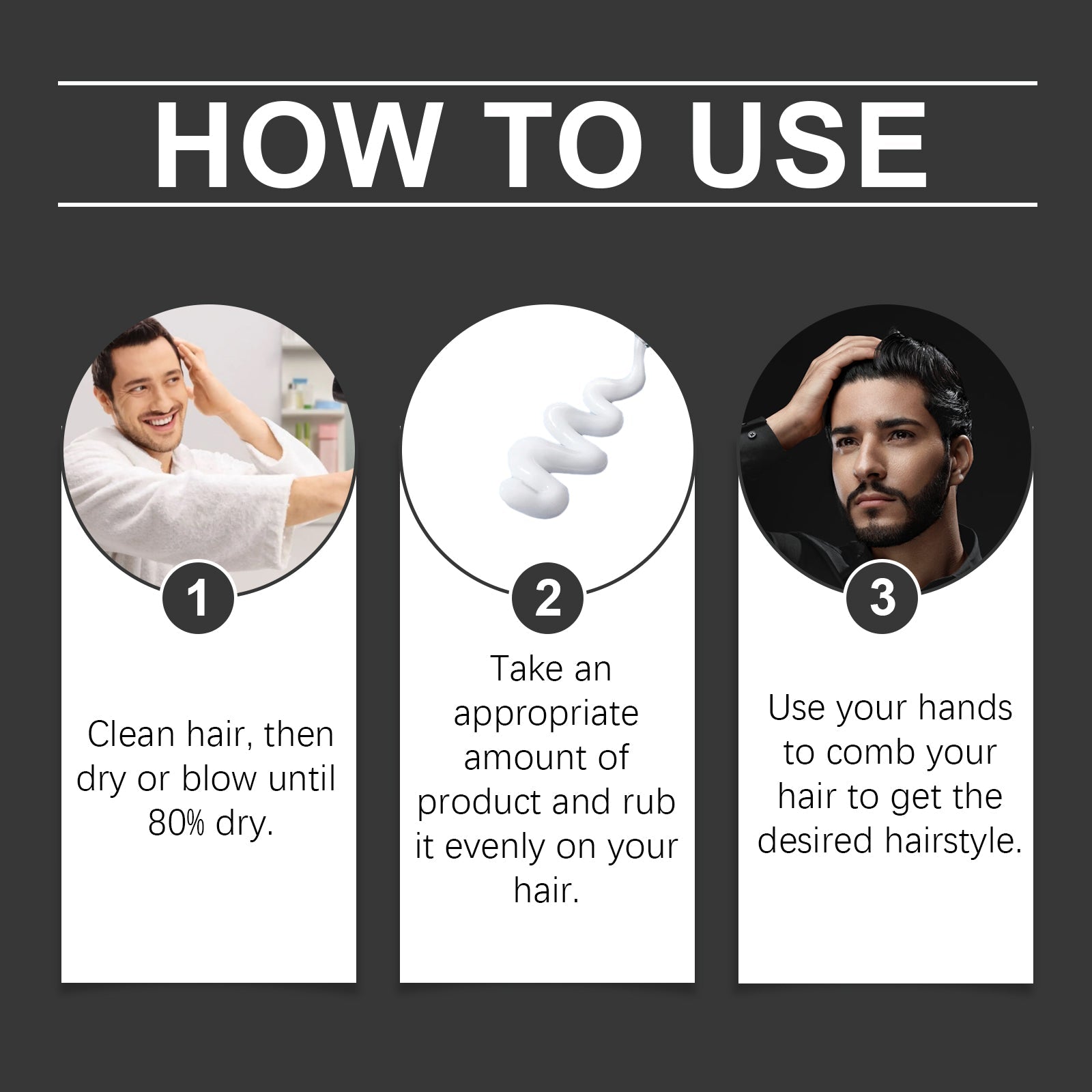 Men's Fragrance Styling Cream Refreshing Styling Lasting Three-Dimensional Styling Non-Greasy Hair Cream