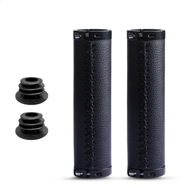 Mountain Bike Handlebar Sleeve Fiber Leather Surface Lock Shock-Absorbing Non-Slip Vice Handle Handlebar Grip Riding Accessories