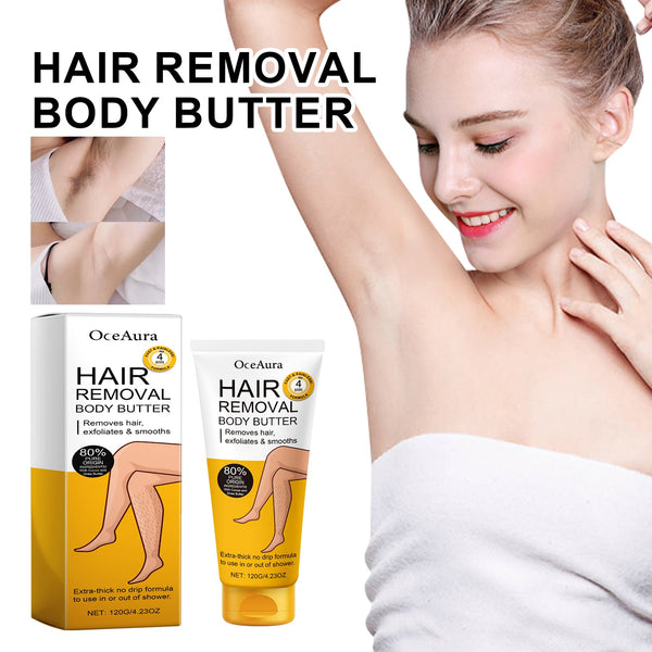 Hair Removal Body Butter, Gentle Hair Removal Non-Irritating Underarm Leg Hair Hand Hair Deep Cleansing Hair Removal Cream For Skin
