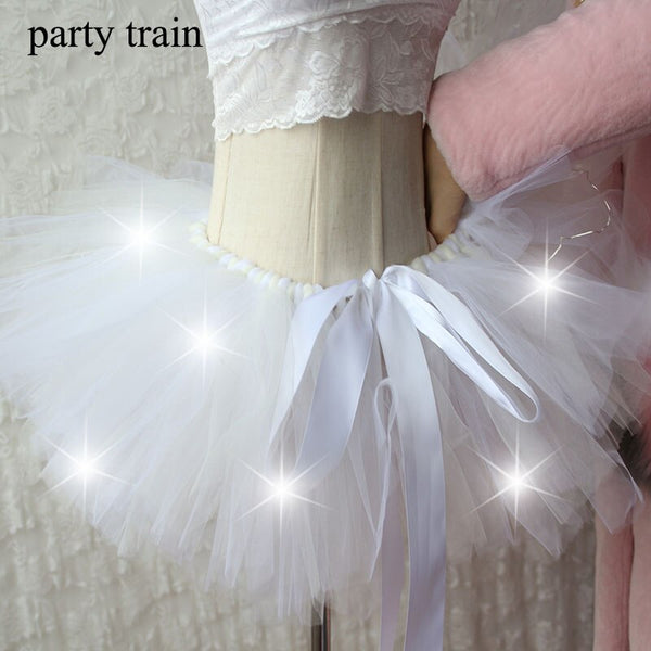Arrival Women Tulle Tutu Skirt Sexy Mini Fancy Adult Petticoat Fluffy Yarn Ballet Dance Halloween Led Light Up