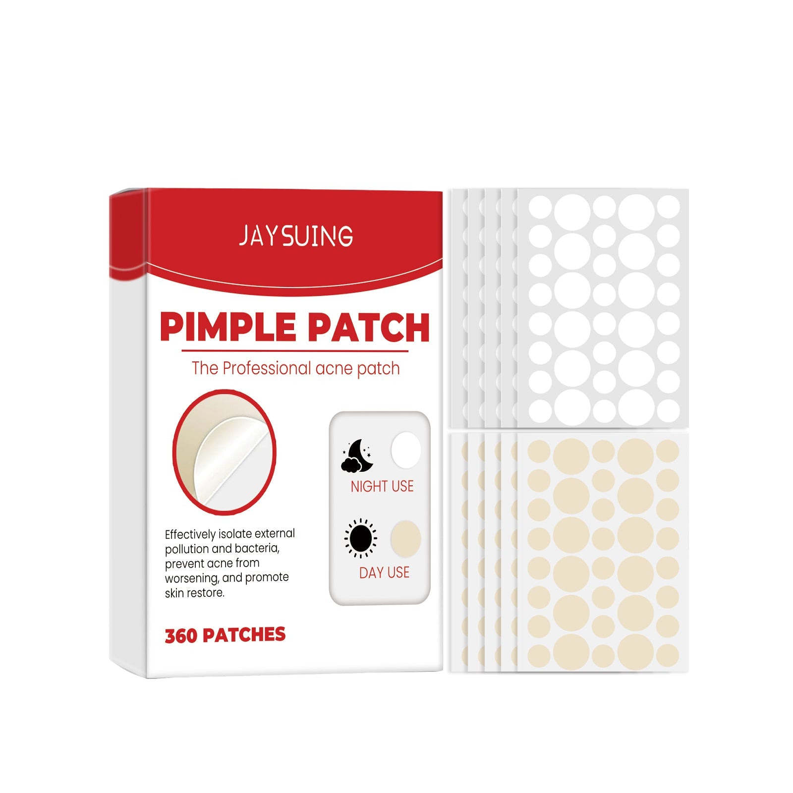 Day And Night Facial Acne Patch Repair Facial Skin Oil Control & Clear Mild Acne Cleansing Patch