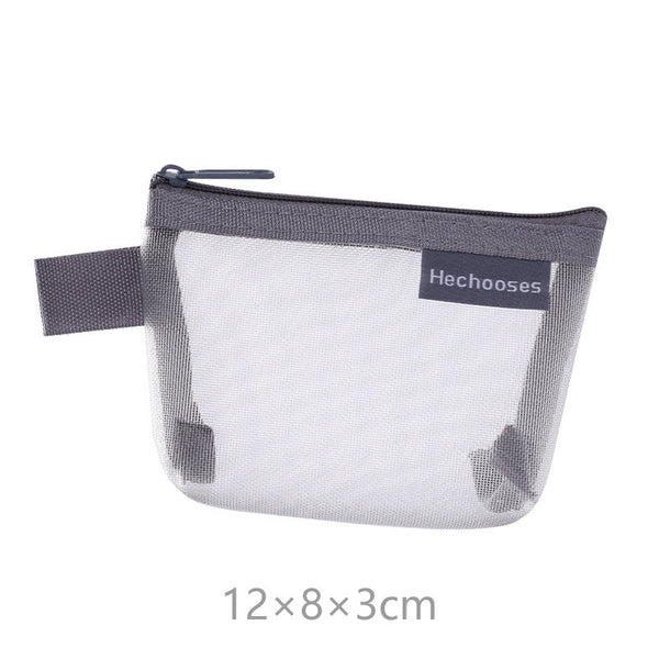 Simple three-dimensional triangle mesh coin key earphone storage bag transparent storage bag