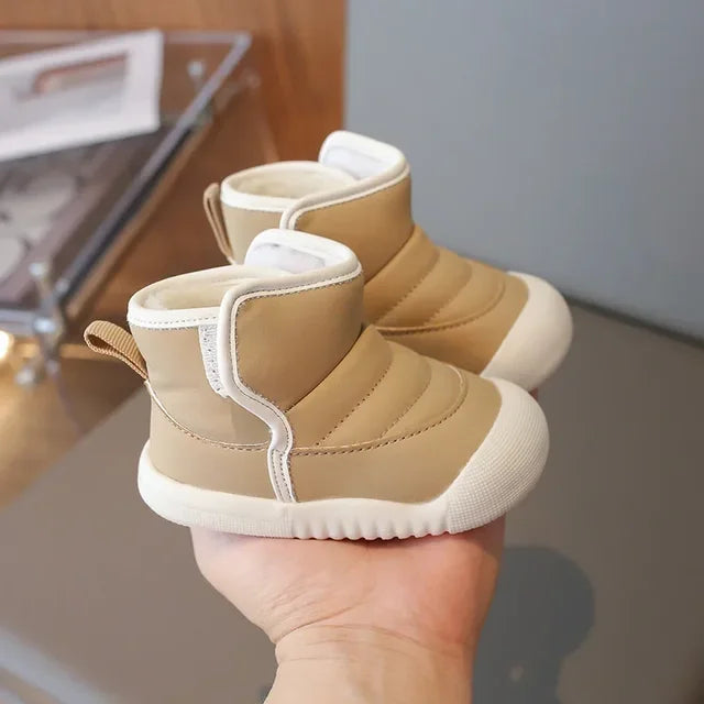 Autumn Winter Children Snow Boots Baby Girls Boys Boots Soft Sole Non-slip Infant Toddler Shoes Outdoor Thick Plush Kids Boots