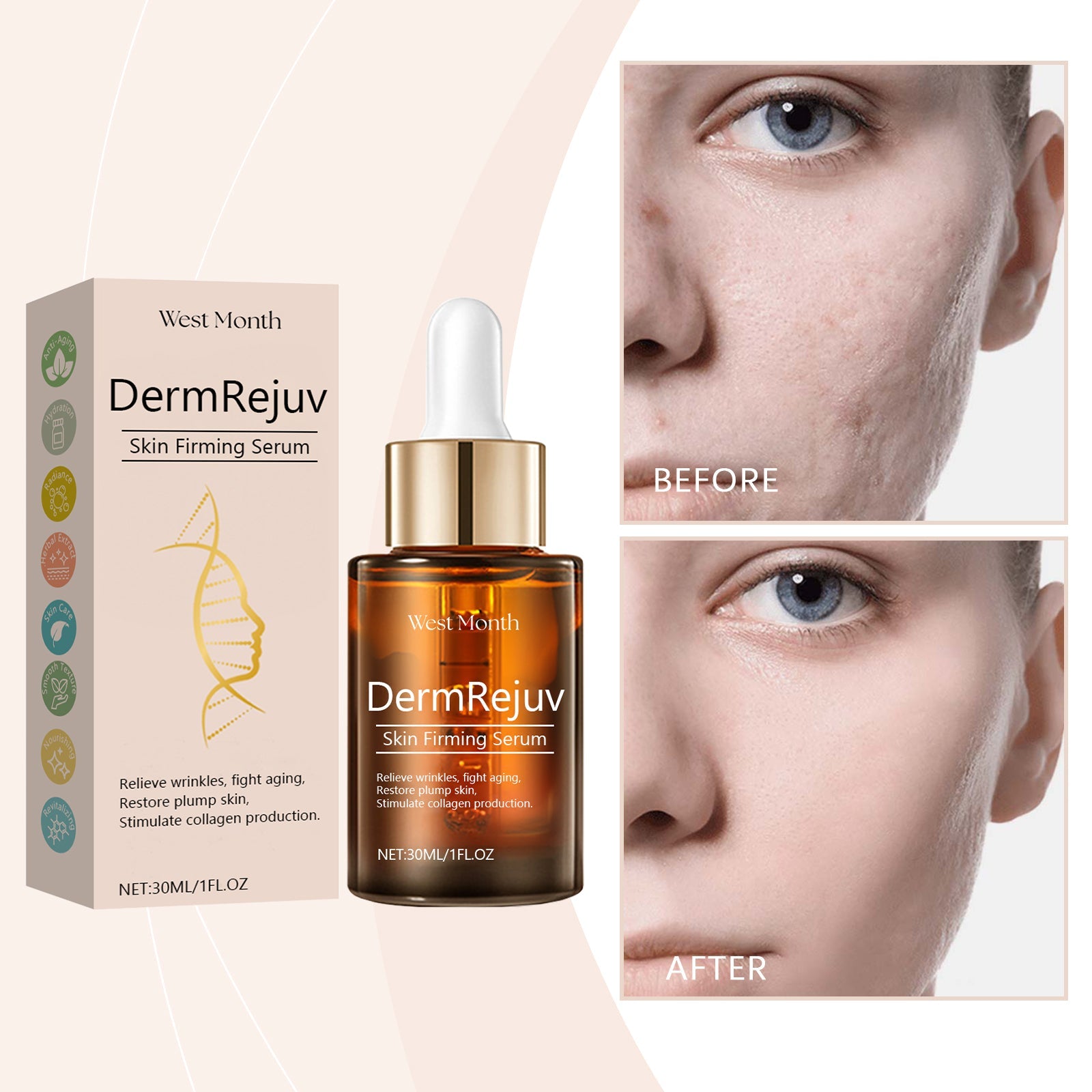 Firming Skin Essence, Brightening, Moisturizing And Smoothing Skin Line Firming Treatment Essence