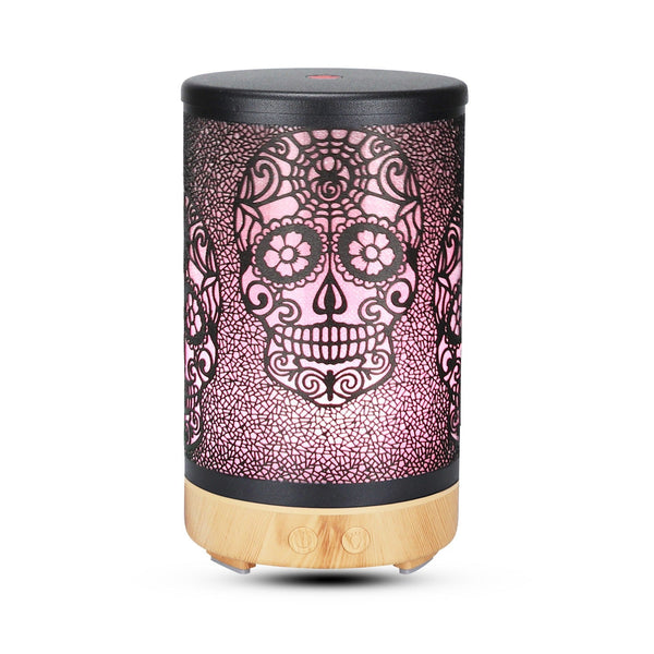 100ml Iron Metal Humificador De Aroma 7 Colors Led Lamp Ultrasonic Electric Skull Aroma Diffuser With Remote