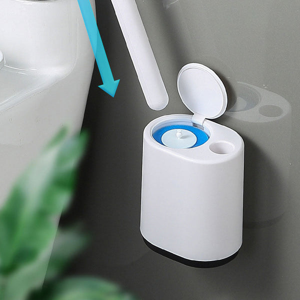 Wall Mounted Disposable Tool with No Dead Corners for Cleaning Bathroom and Toilet Brushes