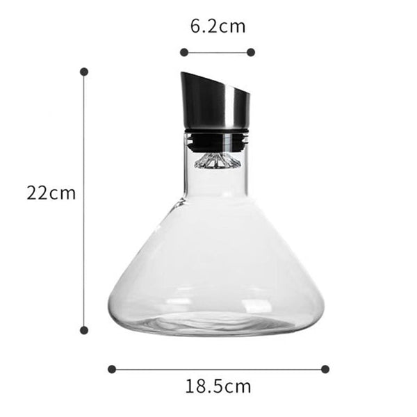 1500ML Hand - blown Crystal Wine Decanter with Built - in Aerator Pourer, ideal for red wine.