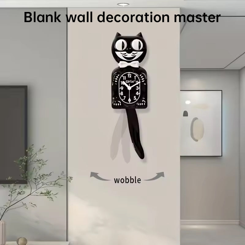 New Hot American Classic Kit Cat Clock: Swing Tail, Creative, Cute Gift, Retro Decor, Hanging Design.