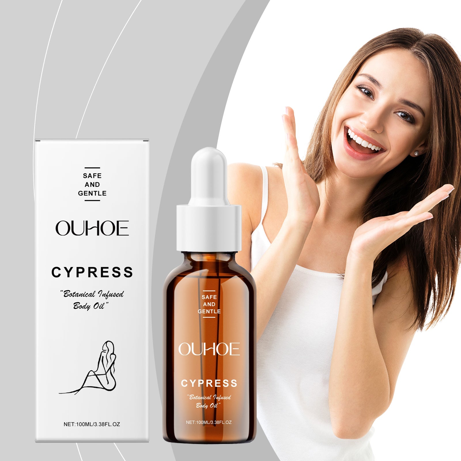 Cypress Body Oil，Daily Gently Moisturizes Whole Body Skin With Cypress Plant Body Care Massage Essential Oil