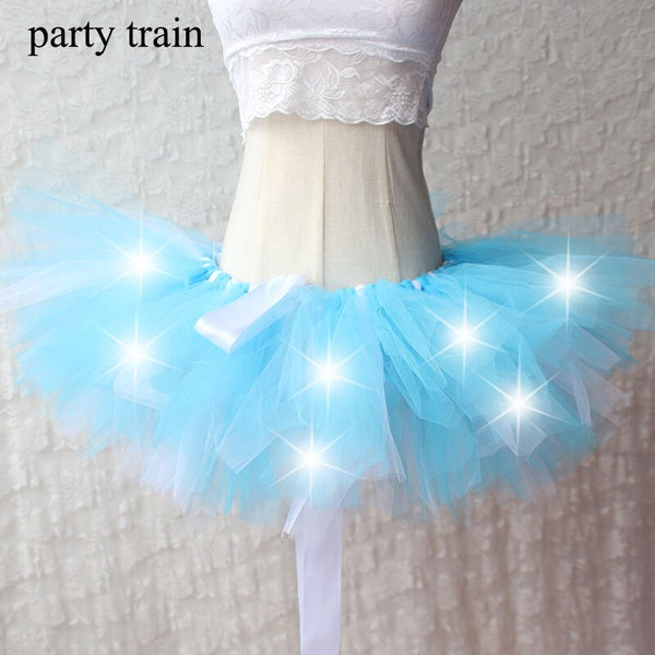 Arrival Women Tulle Tutu Skirt Sexy Mini Fancy Adult Petticoat Fluffy Yarn Ballet Dance Halloween Led Light Up
