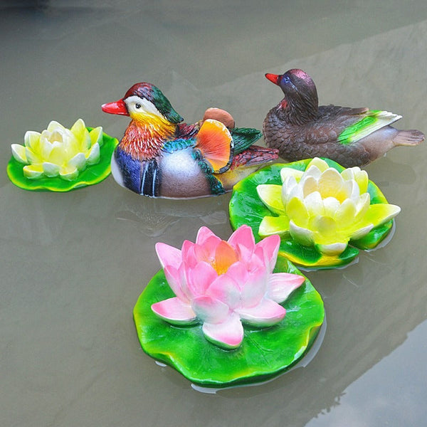 Floating Mandarin Duck Landscape Resin Decoration