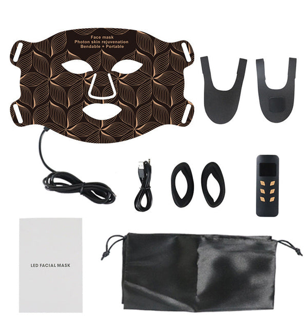 Skin rejuvenating facial mask LED household silicone beauty mask eight color photon spectrum silicone large row lamp