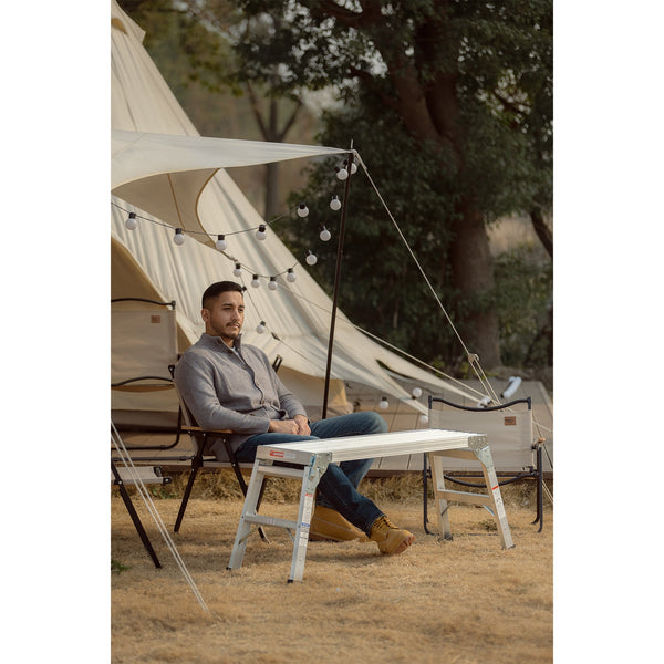 Work Platform Aluminum Portable Bench Folding Ladder ANSI Capacity 225 LBS 40