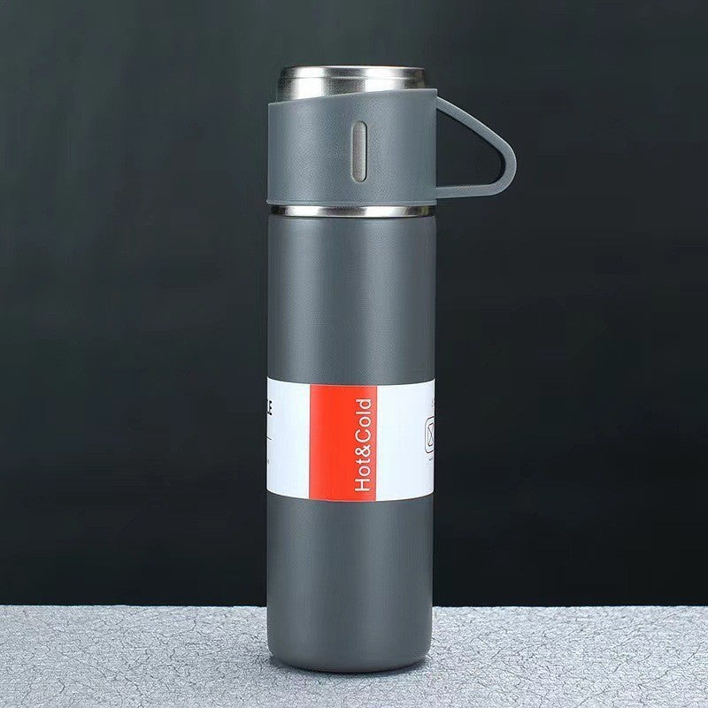 A cup of three-lid thermos cup portable fashion gift box set stainless steel cup