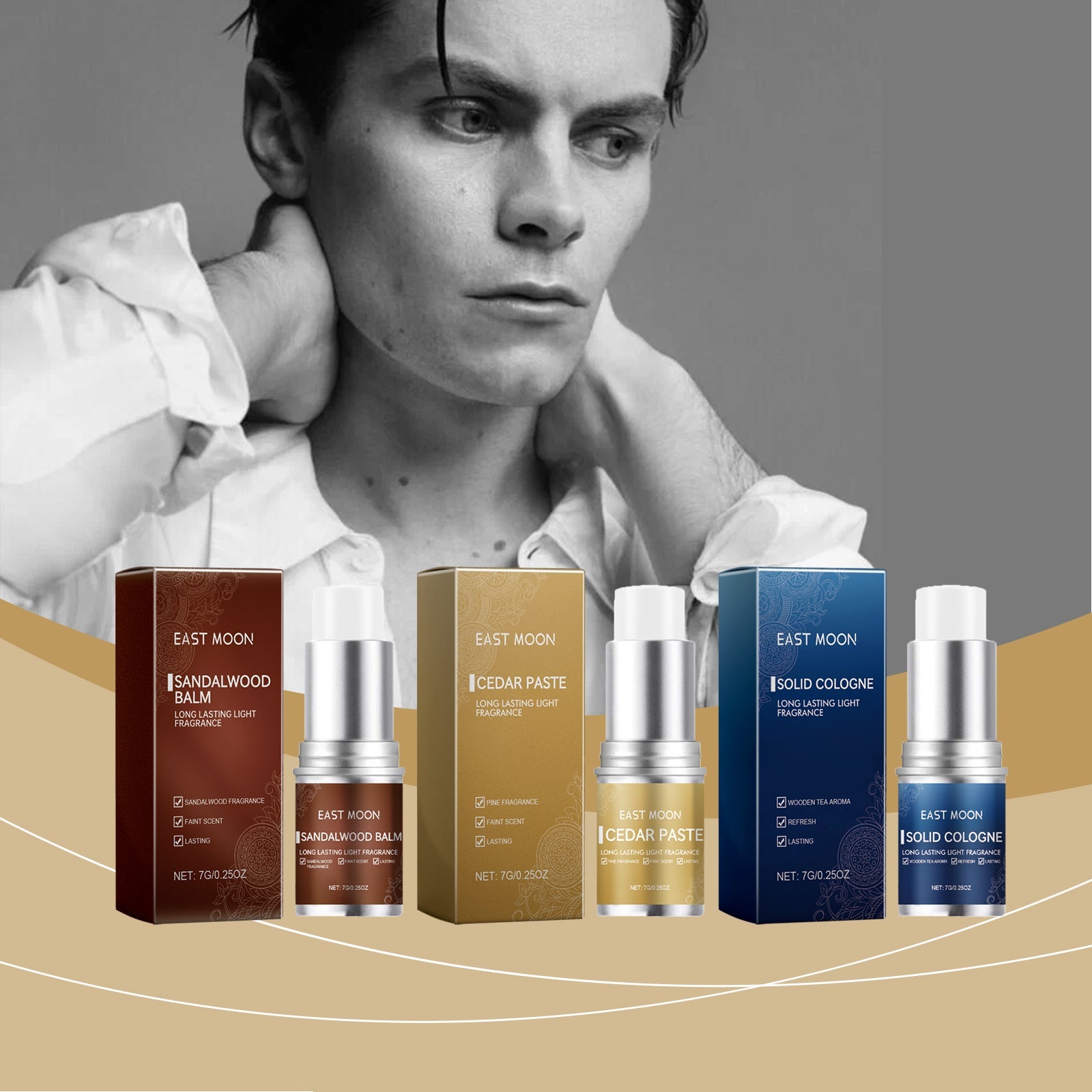 Men's Balm Stick Refreshing Non-Sticky Long Lasting Fragrance For Men Charm Balm Applicator