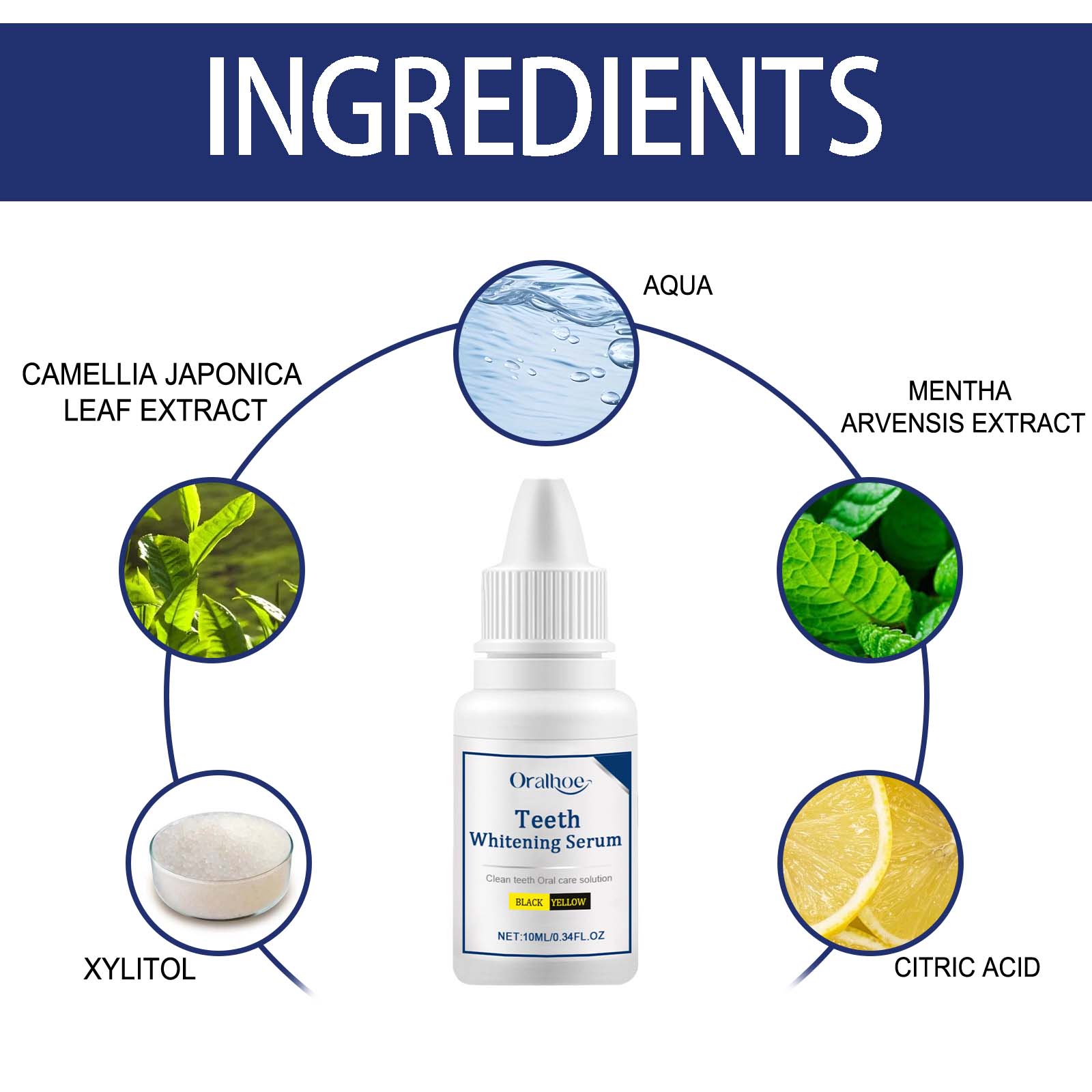 Teeth Whitening Serum, Remove Stains Yellow Dirt Deep Cleaning Whitening Essence