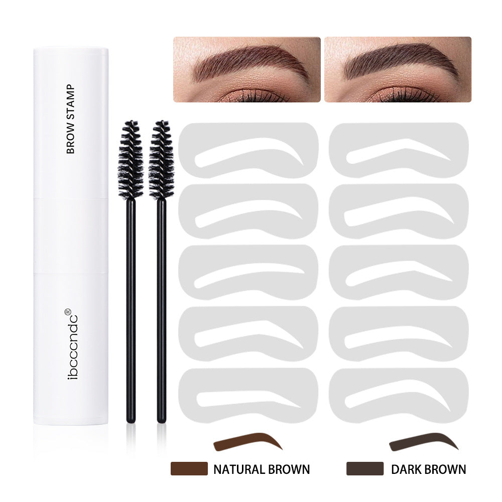 Ibcccndc Double-Headed Eyebrow Powder Stick White Tube Hairline Powder Dark Brown Eyebrow Card Eyebrow Powder Seal Eyebrow Pencil