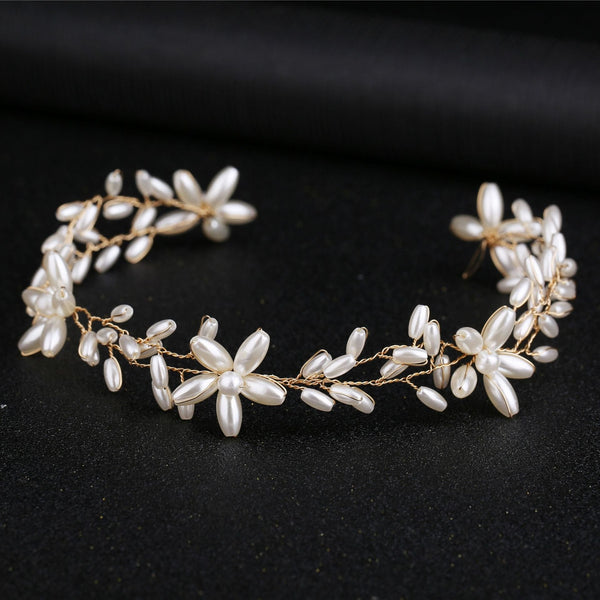 Handmade pearl twisted bead headwear wedding dress bride's hair accessories