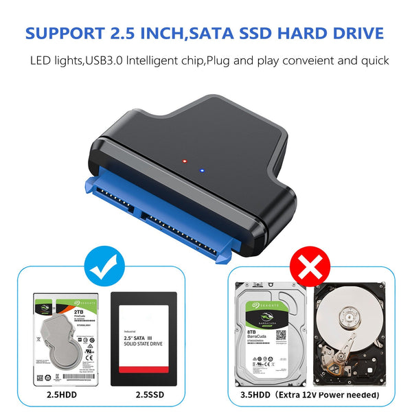 USB 3.0 to SATA Easy Drive Cable 7+15 Laptop Hard Drive Adapter