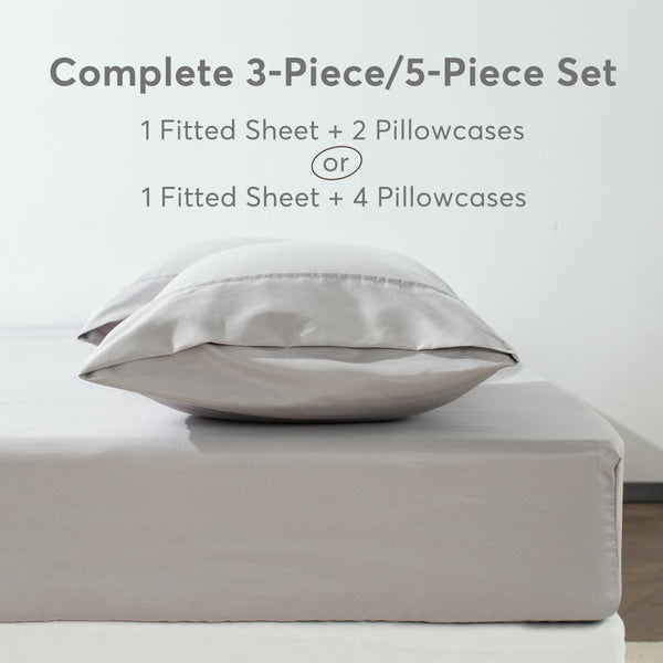 Kasentex All Season Deep Pocket Fitted Sheet Set with Pillowcases, Room Decor, Graduation Gifts