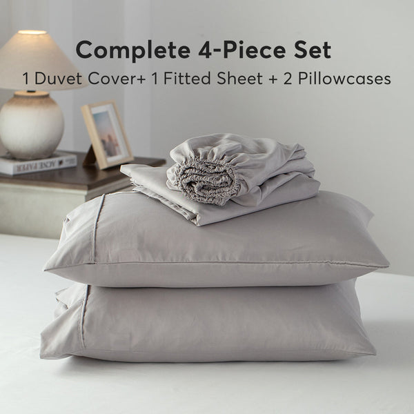 Kasentex Duvet Cover Bedding Set with Duvet Cover, Pillowcase, Fitted Sheet, Hypoallergenic and Breathable, Room Decor, Graduation Gifts