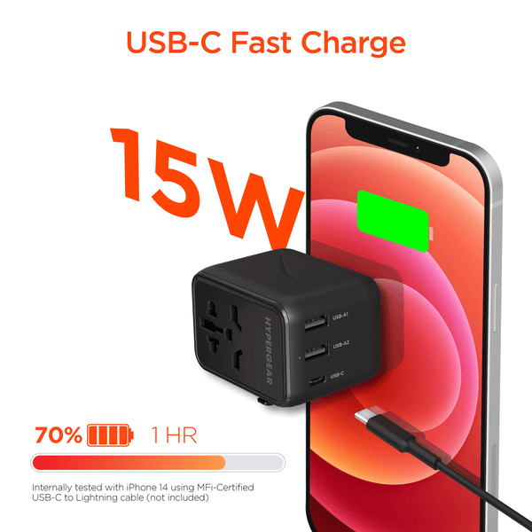 HyperGear WorldCharge Universal Travel Adapter with USB-C