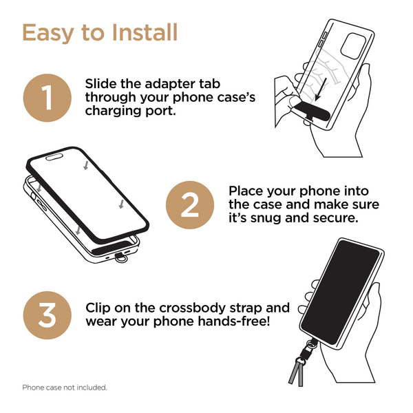 HyperGear TECHcessories Sand Braided Rope Universal Crossbody Phone Strap