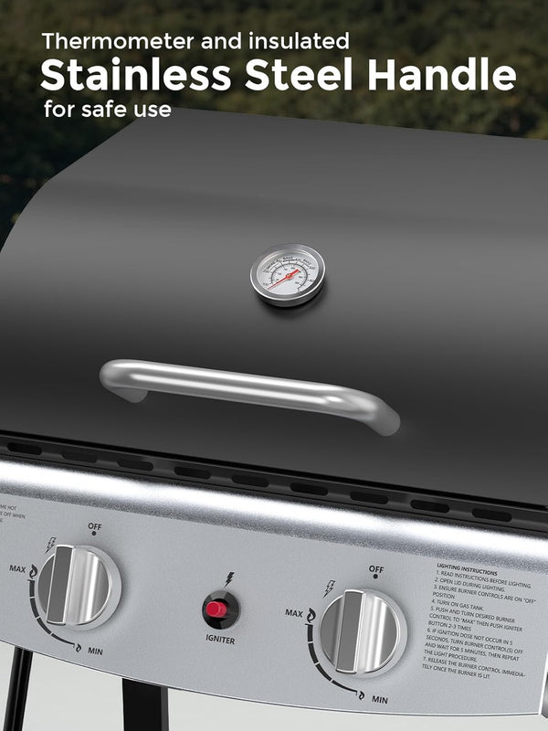 3 & 4-Burner Propane Gas Grills with Side Burners, for Outdoor Cooking, BBQ, Patio, Camping