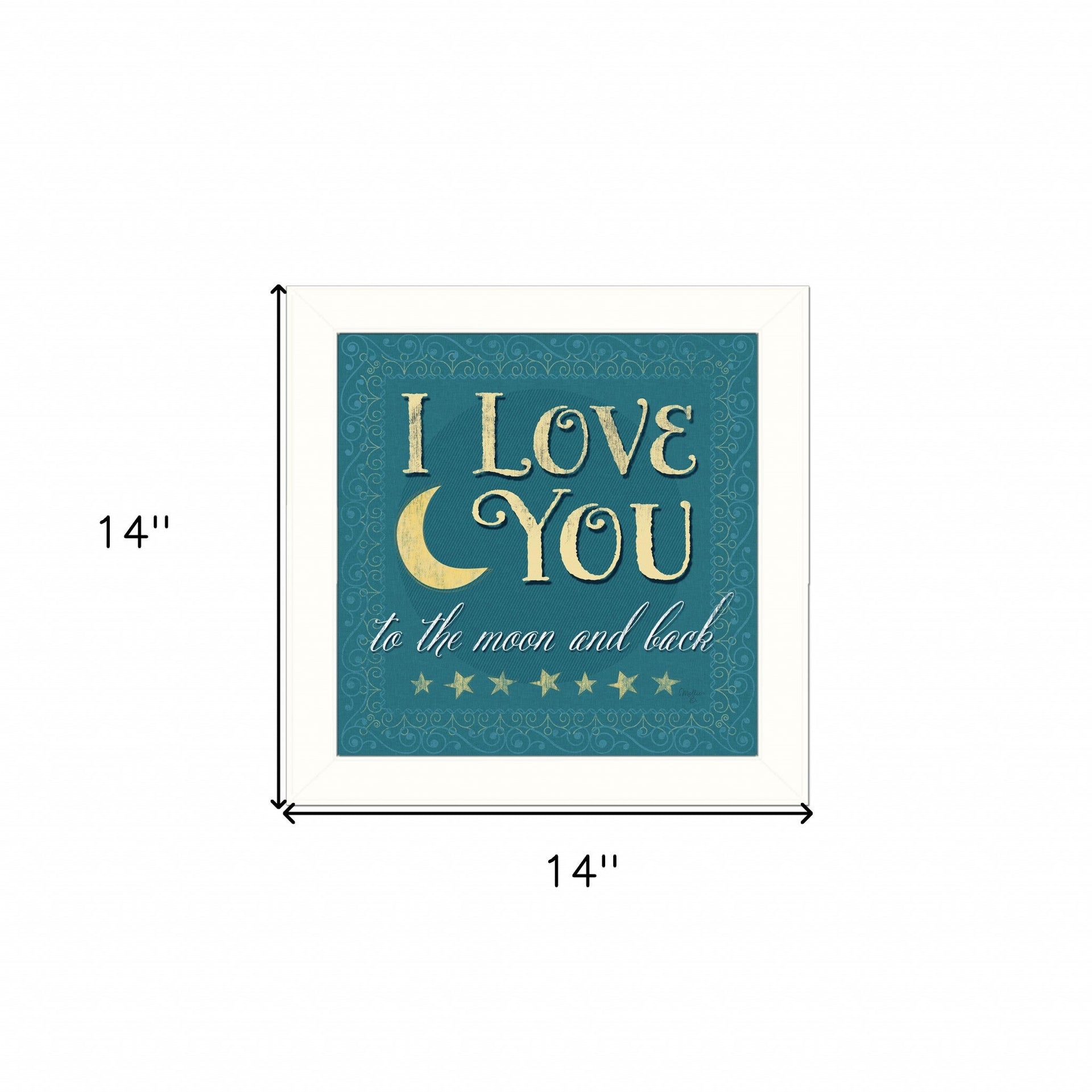 I Love You 2 White Framed Print Wall Art