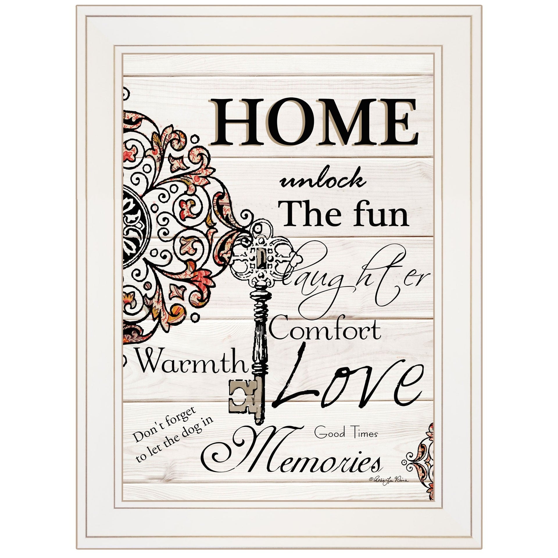 Home Or Laughter 1 White Framed Print Wall Art