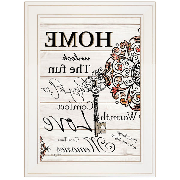 Home Or Laughter 1 White Framed Print Wall Art