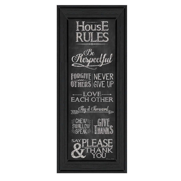 House Rules Black Framed Print Wall Art
