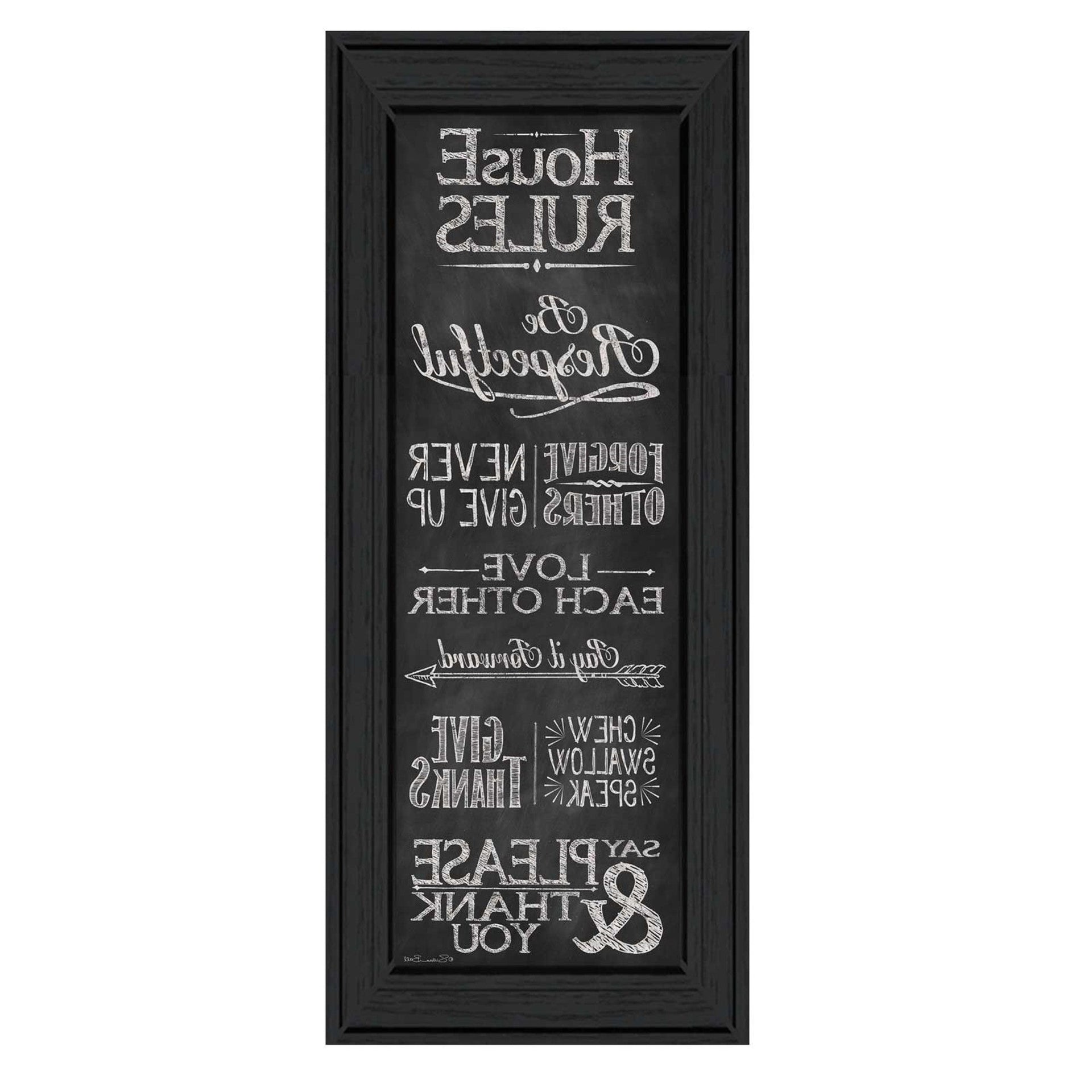 House Rules Black Framed Print Wall Art