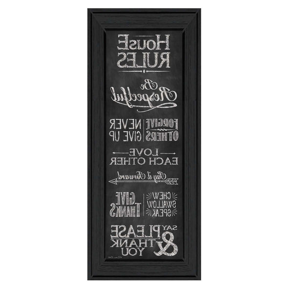 House Rules Black Framed Print Wall Art