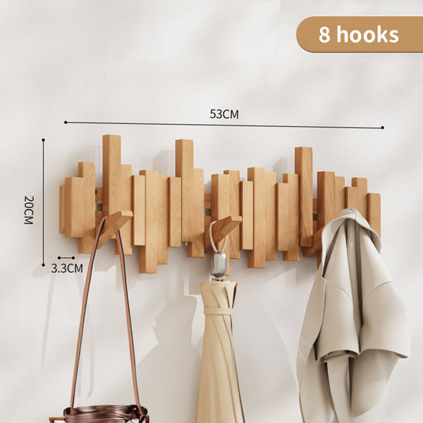Coat Racks Wall Hanging Wall Entry Door Porch Hanging Scarf Coat Rack Perforated Solid Wood Creative Piano Keys Clothes Hook
