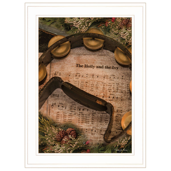 Holly And Ivy Christmas White Framed Print Wall Art