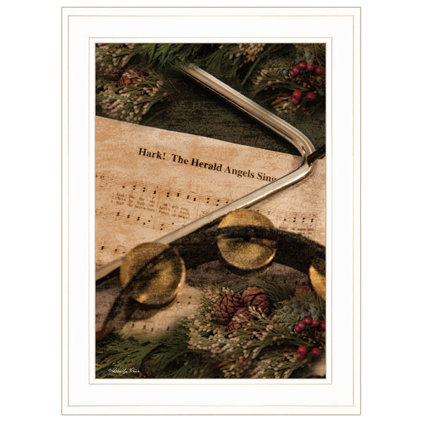 Hark the Herald Angels Sing White Framed Print Wall Art