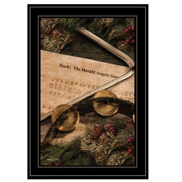Hark the Herald Angels Sing Black Framed Print Wall Art