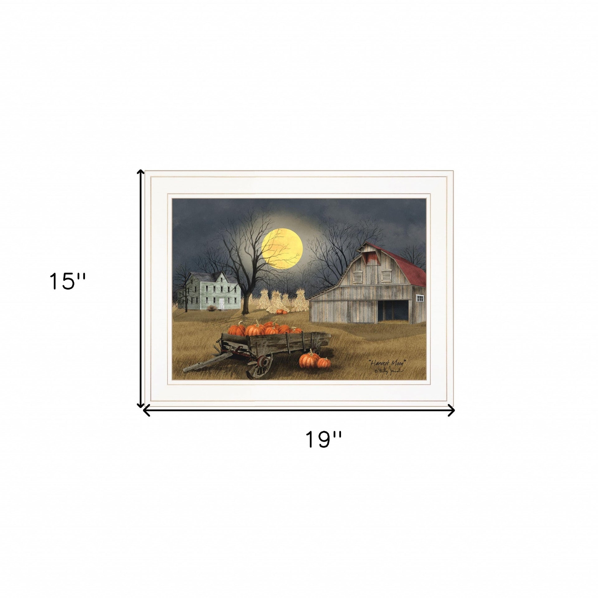 Harvest Moon 5 White Framed Print Wall Art