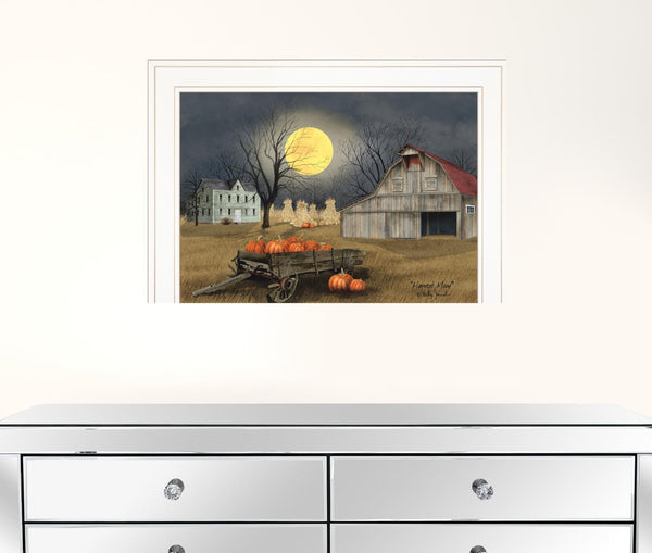 Harvest Moon 5 White Framed Print Wall Art
