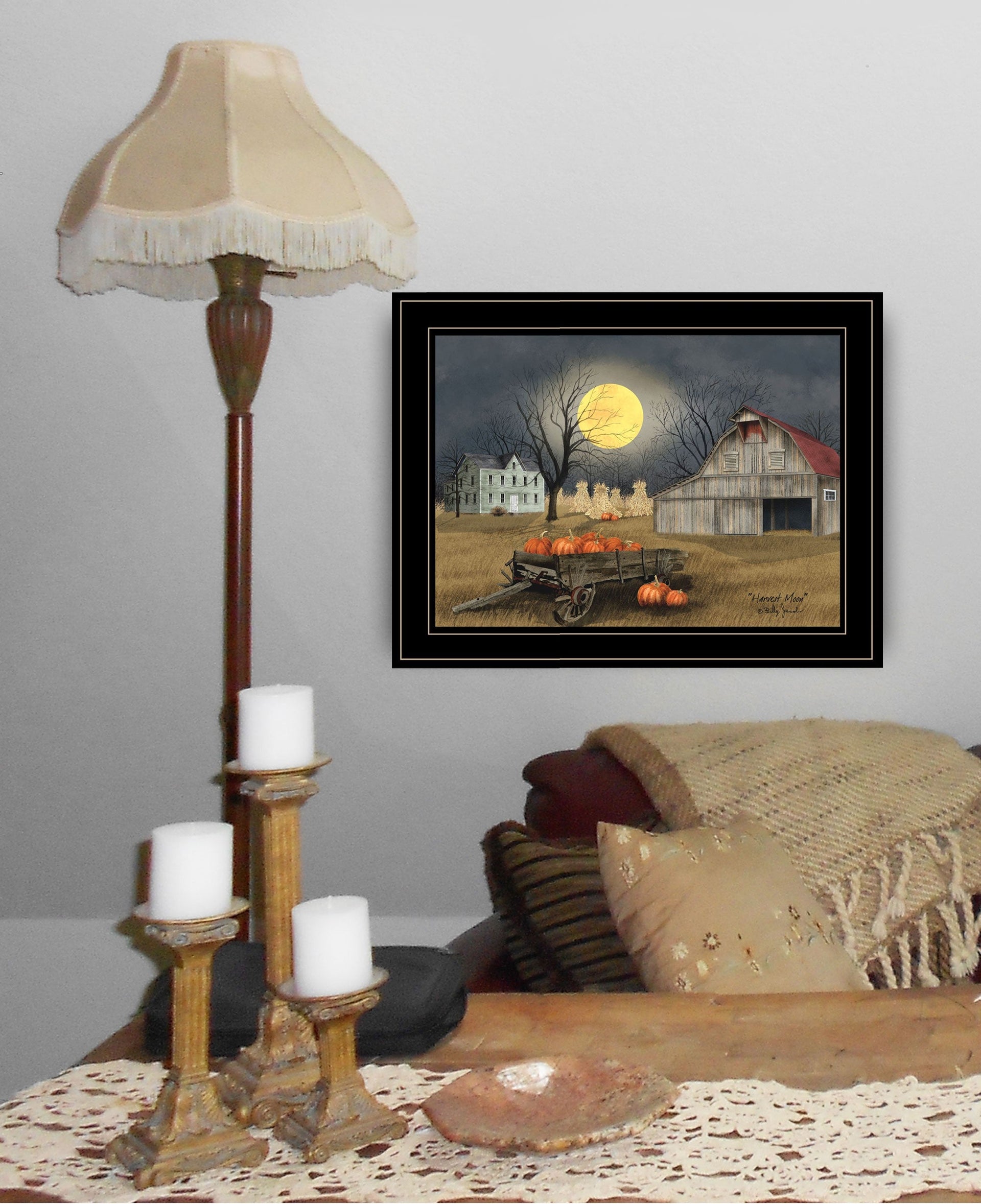 Harvest Moon 7 Black Framed Print Wall Art